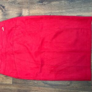Marc New York Vibrant Suede Red Pencil Skirt